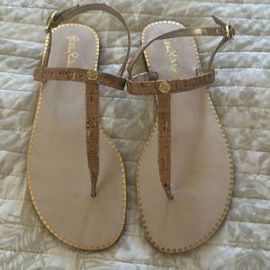 Lilly Pulitzer T strap, cork sandal NWT size 8